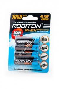 Аккумулятор AA (пальчиковый) Robiton R6 1000mAh 1000MHAA-4 BL4, 11883