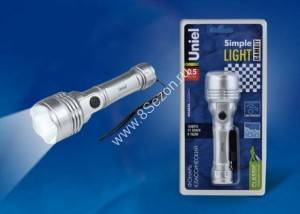 Uniel фонарь ручной S-LD044-C silver (3xR6) 1св/д 0.5W (35lm), серебро/пластик., влагозащ., BL