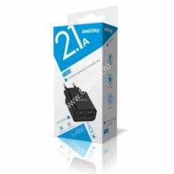 Сетевое ЗУ SmartBuy® FLASH, 2.1 А+1 А , черное, 2 USB (SBP-2010)