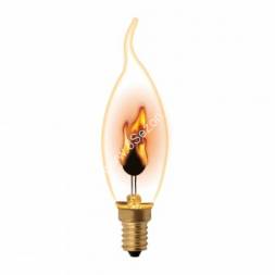 Uniel свеча на ветру декоративная &quot;эффект пламени&quot; E14 3W прозр. IL-N-CW35-3/RED-FLAME/E14/CL
