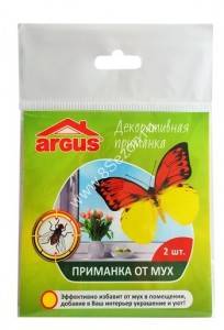 От мух приманка Бабочка (наклейка 9*10см) 2шт/уп, Argus (инсектицид) AR-776
