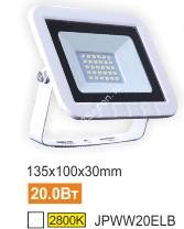 Ecola прожектор св/д 20W 2800 2K 135x100x30 тонкий белый IP65 JPWW20ELB