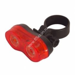 Облик фонарь велосипедный 2055 (2xR03) 2св/д 1W, черный+красный/пластик, 4 режима, задний