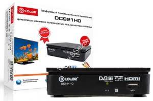TV-тюнер (ресивер) D-COLOR DC921HD,DVB-T2,Full HD,RCA,USB,HDMI,3RCA-3RCA в комплекте