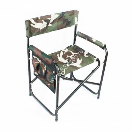 Кресло складное  СЛЕДОПЫТ  с карманом на подлокотнике, сталь