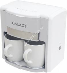 Кофеварка Galaxy GL-0708 белая, 750Вт, 2 чашки (объем 0,3л), съемн.многоразовый фильтр