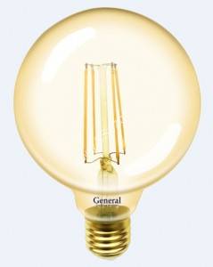 General LOFT шар G95S E27 8W 2700K 2K 95x136 филамент (нитевидная) золотая 655307