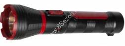 Космос фонарь ручной 103LED (акк. 4V 0,5Ah) 1св/д 1W (100 lm), красно-черный/пластик, вилка 220V