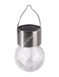 ФАЗА SLR-L01 св-к на солн.батарее 1LED RGB шар подвесной стекло серебро 90x60мм