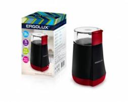 Кофемолка ERGOLUX ELX-CG02-С43 130Вт, нож и чаша - нерж.сталь, черный/красный