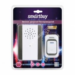 SmartBuy звонок дверной беспроводной цифр. 100м,25 мелодий, 2xAA/A23, кноп,рег.гром бел SBE11-DP7-25