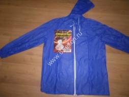 Дождевик куртка на молнии AST №1, ПВХ, 150мк, L, синий, розовый (рукав резинка, сумочка)