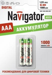 Аккумулятор AAA (мизинчиковый) Navigator /R03 1000mAh Ni-MH BL2 94462