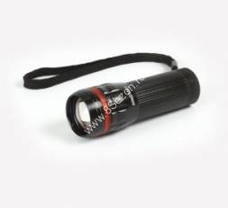 Smartbuy фонарь ручной SBF-305-3AAA (3xR03) 1св/д 3W (100lm), черный/алюминий, 2 реж, фокус-ка, zoom
