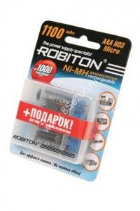 Аккумулятор AAA (мизинчиковый) Robiton /R03 1100mAh Ni-MH BL4+Футляр
