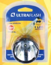 Ultraflash фонарь налобный 909LED1BL (3xR6) 1св/д, черный/пластик, отражат., BL