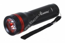 Smartbuy фонарь ручной SBF-602-K (3xR03) 1св/д 3W (100lm) черный/алюминий, коллиматор.линза,100м BL1