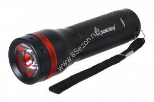 Smartbuy фонарь ручной SBF-602-K (3xR03) 1св/д 3W (100lm) черный/алюминий, коллиматор.линза,100м BL1