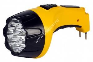 Smartbuy фонарь ручной SBF-85-Y (акк. 4V 0.8 Ah) 15св/д, желтый/пластик, вилка 220V