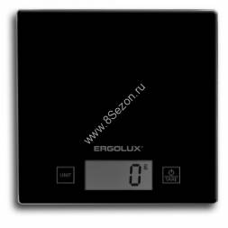 Весы кухонные электронные ERGOLUX ELX-SK01-С02 черные, до 5 кг, 15*15см, ЖК дисплей, 1хCR2032 84607
