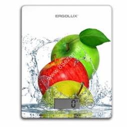 Весы кухонные электронные ERGOLUX ELX-SK02-С01Яблоки, до 5 кг, 20*14cм, ЖК дисплей, 1xCR2032 84645