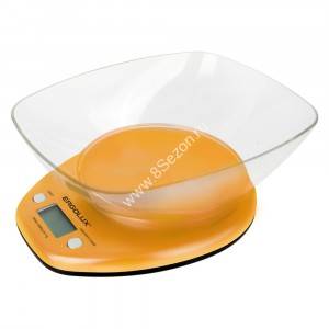 Весы кухонные электронные ERGOLUX ELX-SK04-C11 оранжевые, до 5кг, 22*18 см, со съемной чашей, 2xAAA 84706