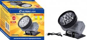 Ultraflash фонарь налобный LED5371 (акк.1.2V 0.6Ah) 10св/д, серебро/пластик, 2 реж, з/у 220V