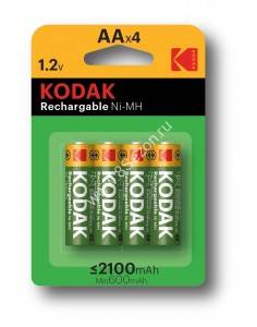 Аккумулятор AA (пальчиковый) Kodak аккумулятор AA/R6 2100mAh Ni-MH BL4 ЗАРЯЖ