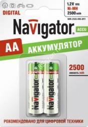Аккумулятор AA (пальчиковый) Navigator /R6 2500mAh Ni-MH BL2 94464