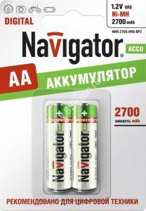 Аккумулятор AA (пальчиковый) Navigator /R6 2700mAh Ni-MH BL2 94465