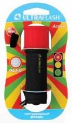 Ultraflash фонарь ручной LED15001-A (3xR03) 9св/д (40lm), красн.+черный/пластик, BL