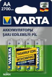 Аккумулятор AA (пальчиковый) Varta Professional 05706.301.404 /R6 2700mAh Ni-MH BL4