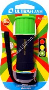 Ultraflash фонарь ручной LED15001-C (3xR03) 9св/д (40lm), зеленый+черный/пластик, BL