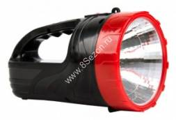 Smartbuy фонарь-прожектор SBF-400-K (акк. 4V 1.3 Ah) 1св/д 3W+6св/д,черный/пластик+металл, з/у 220V