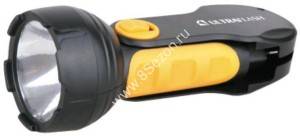 Ultraflash фонарь ручной LED3817 (акк. 4V 0.7Ah) 1св/д 1W (70lm), черный+желт./пластик, вилка 220V