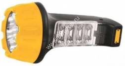 Ultraflash фонарь ручной LED3818 (акк. 4V 0.7Ah) 7св/д+8св/д (25lm),желт+черн/пласт,2 реж,вилка 220V