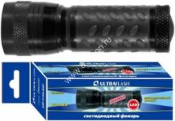 Ultraflash фонарь ручной UF14LED (3xR03) 14св/д (26lm), черный/алюминий, ремешок