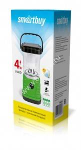 Smartbuy фонарь кемпинговый SBF-02-G (акк. 4V 0.8 Ah или 4xR6) 5св/д 4W, зел/пласт, USB гн, з/у 220V