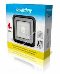 Smartbuy фонарь кемпинговый SBF-4-K (4xR03) 4св/д, черн/пласт+мет, датчик движения+фотосенсор,магнит